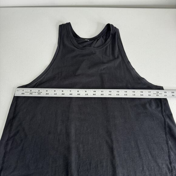 Lululemon All Tied Up Tank Womens 10 Black Pima Cotton Split Back Yoga Top - Picture 7 of 8
